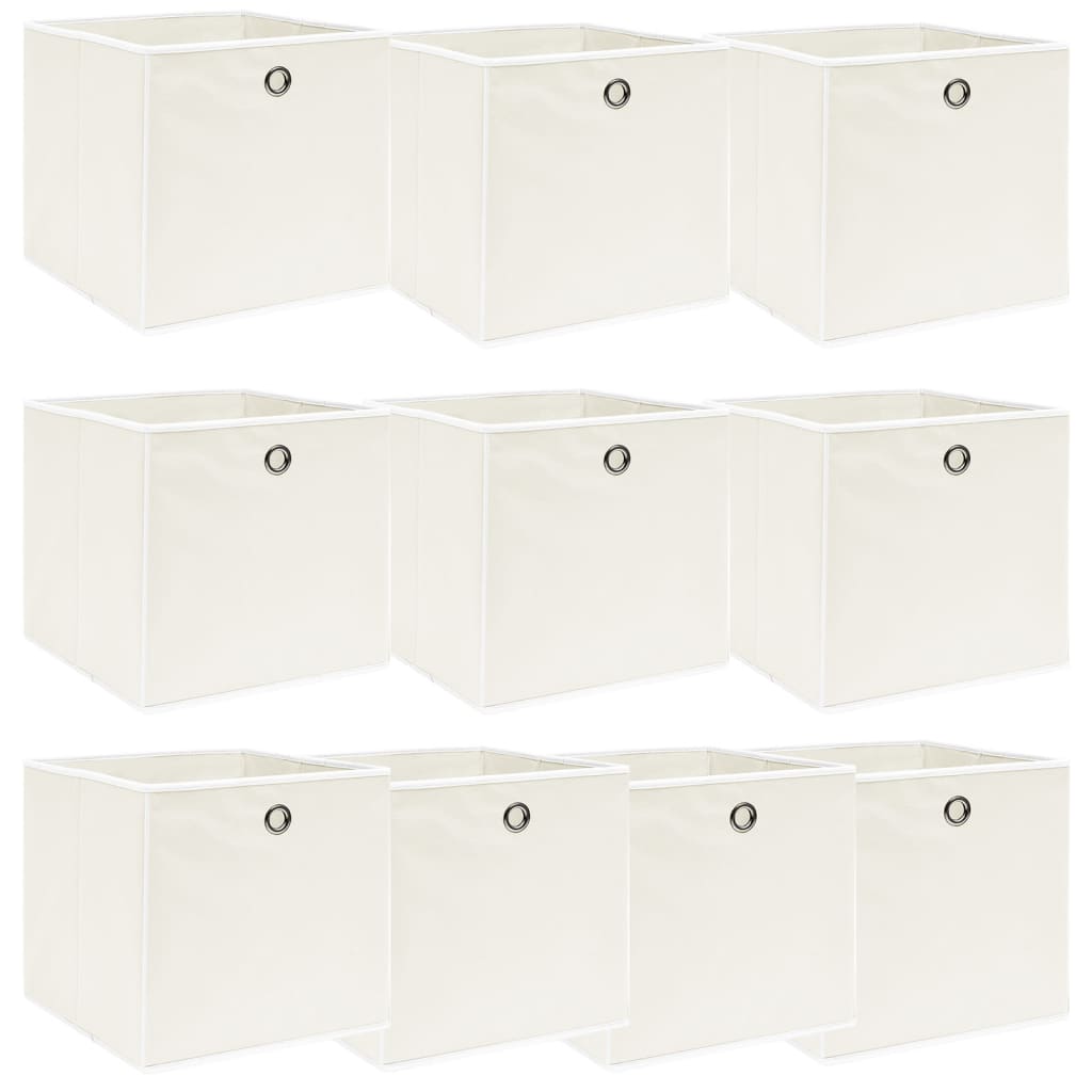 VIDAXL -Speicherboxen 10 Stück 32x32x32 cm Stoff weiß