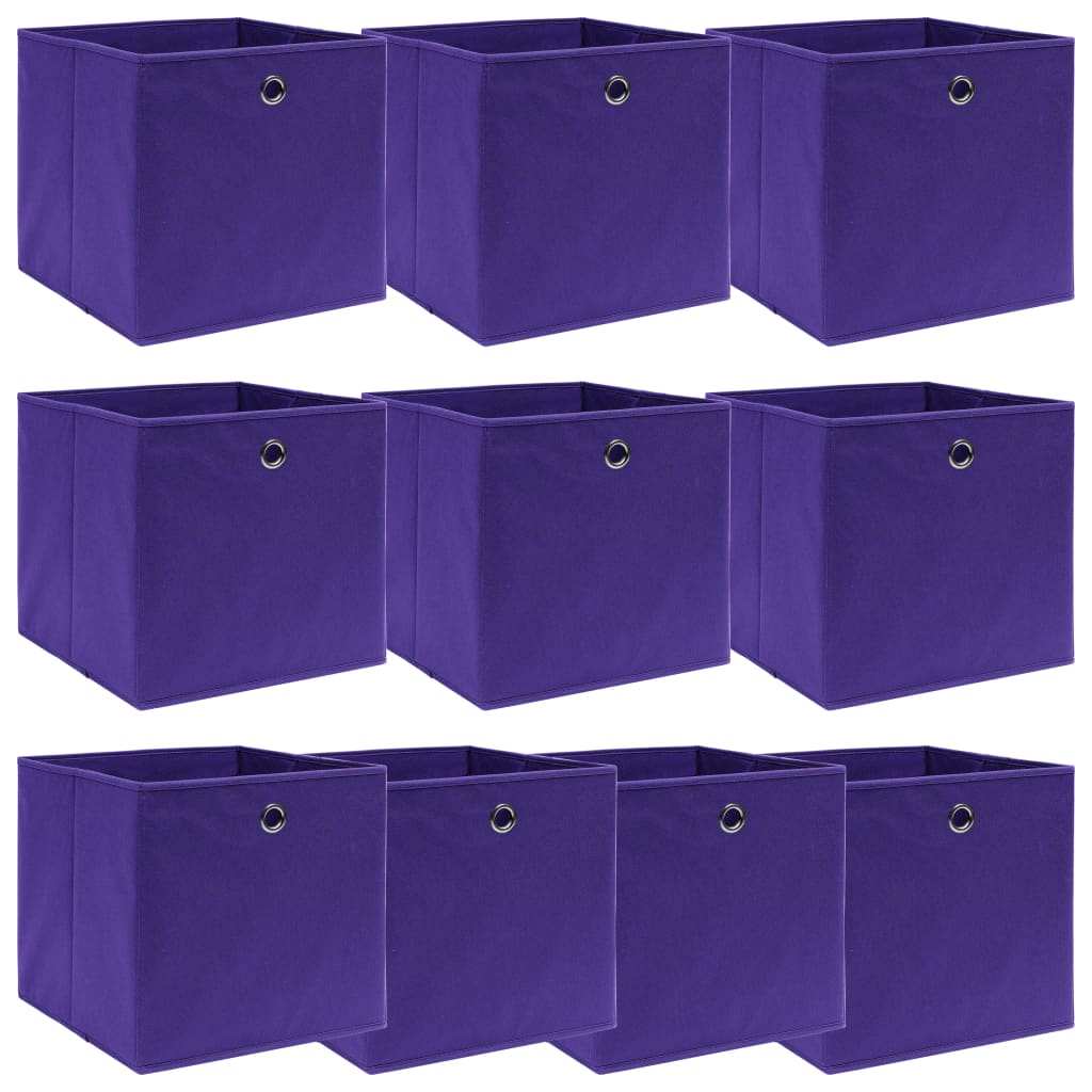 VIDAXL - Aufbewahrungsboxen, 10 Stück, 32 x 32 x 32 cm, Stoff, lila