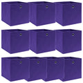 VIDAXL - Aufbewahrungsboxen, 10 Stück, 32 x 32 x 32 cm, Stoff, lila
