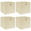 Vidaxl opbergboxen 4 st 32x32x32 cm stof crèmekleurig