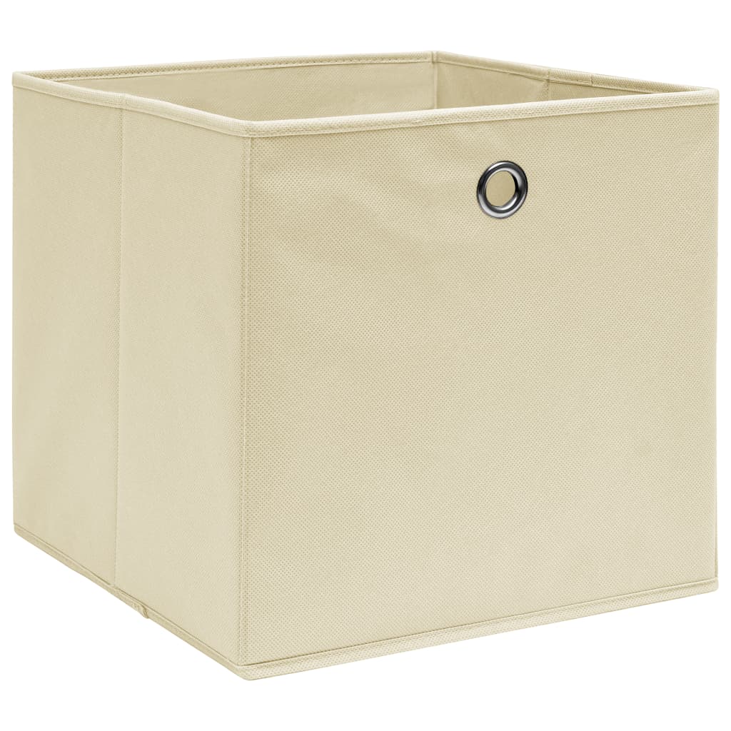 VidaXL Aufbewahrungsboxen, 4 Stück, 32 x 32 x 32 cm, Stoff, cremefarben