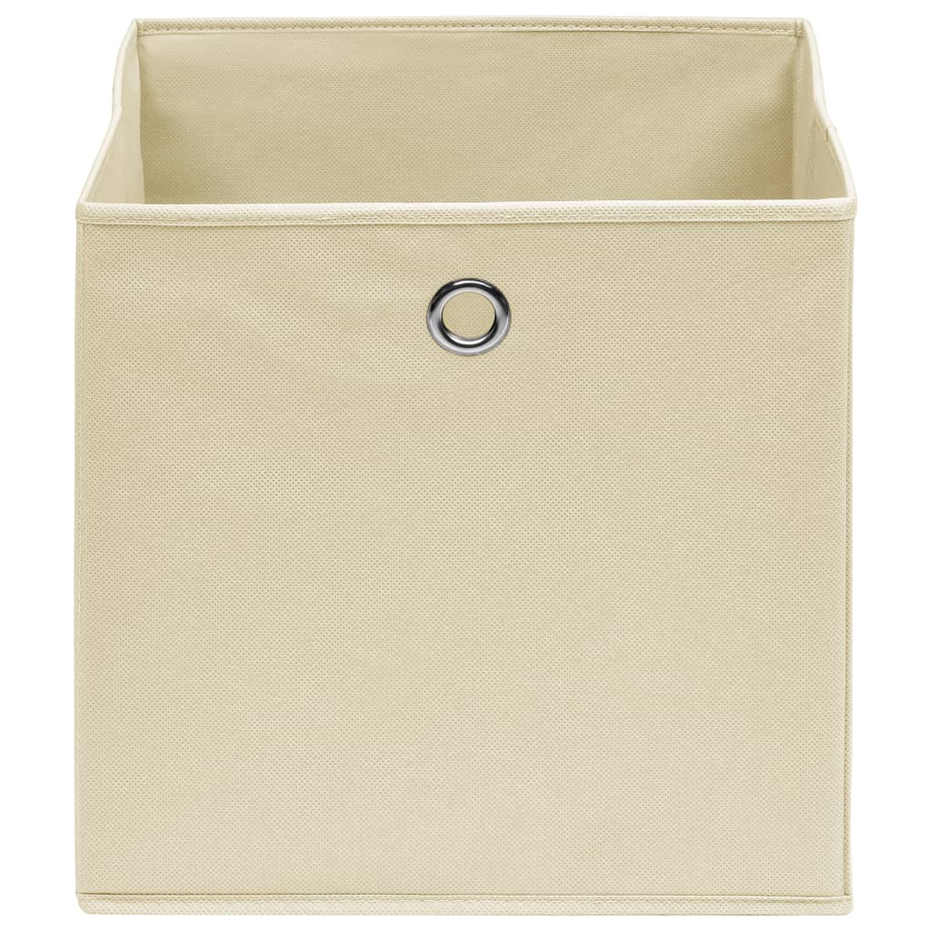 VidaXL Aufbewahrungsboxen, 4 Stück, 32 x 32 x 32 cm, Stoff, cremefarben