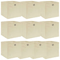 Vidaxl opbergboxen 10 st 32x32x32 cm stof crèmekleurig
