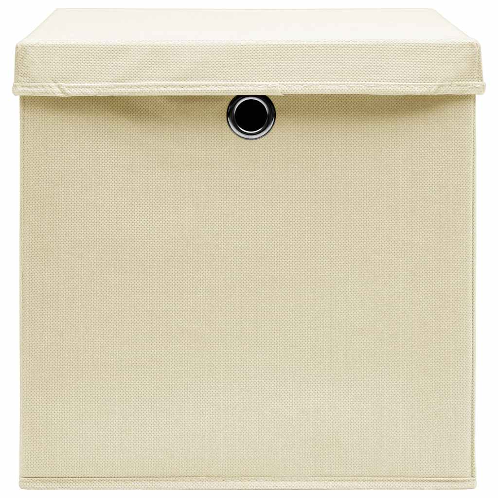VIDAXL -Speicherboxen mit Deckel 10 Stück 32x32x32 cm Stoffcreme -Farbig