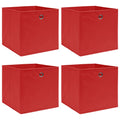 VidaXL Aufbewahrungsboxen, 4 Stück, 32 x 32 x 32 cm, Stoff, rot