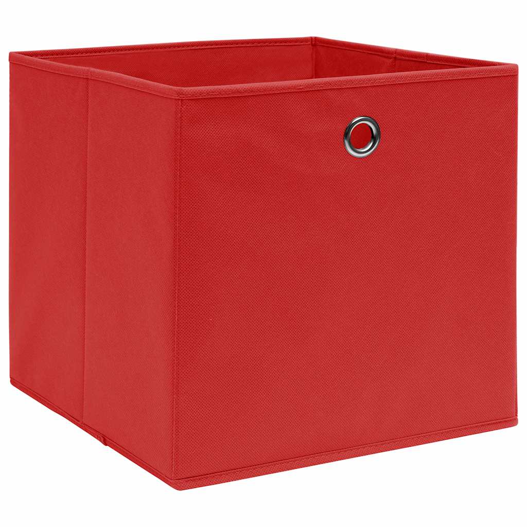Vidaxl opbergboxen 10 st 32x32x32 cm stof rood