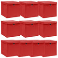 VIDAXL -Speicherboxen mit Deckel 10 Stück 32x32x32 cm Gewebe weiß