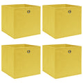 Vidaxl opbergboxen 4 st 32x32x32 cm stof geel