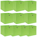 Vidaxl opbergboxen 10 st 32x32x32 cm stof groen