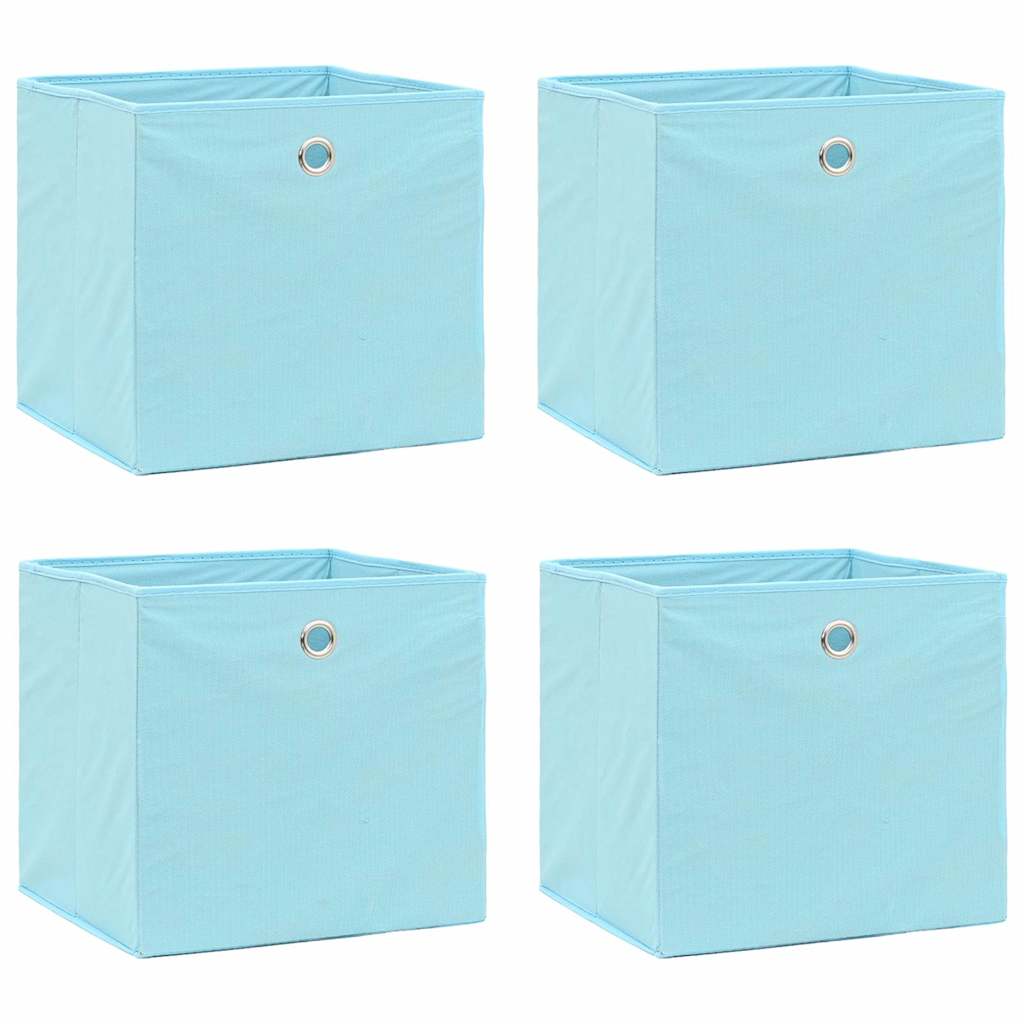 VidaXL Aufbewahrungsboxen, 4 Stück, 32 x 32 x 32 cm, Stoff, babyblau