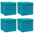 VidaXL Aufbewahrungsboxen mit Deckel, 4 Stück, 32 x 32 x 32 cm, Stoff, Babyblau