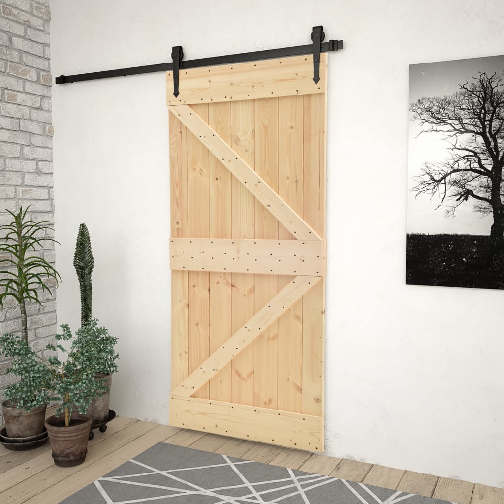 VIDAXL-Tür 80x210 cm Festkiefer