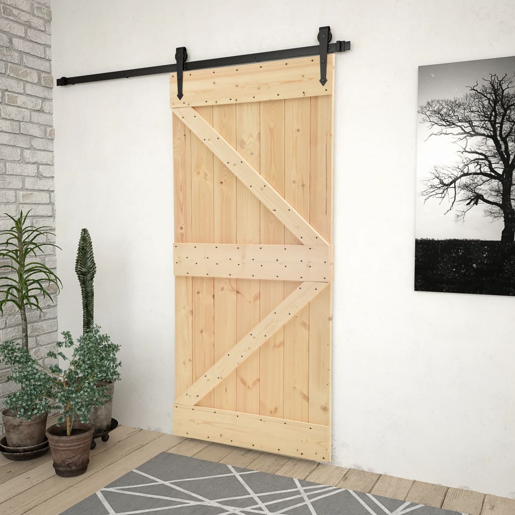 Vidaxxl-Tür 90x210 cm Festkiefer