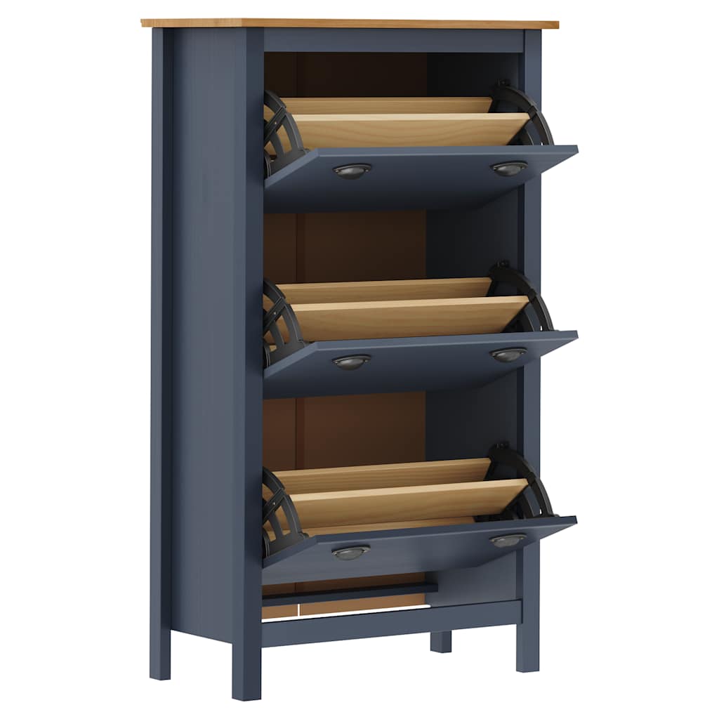 Vidaxx Schuhschrank Hügel 72x35x124 cm Festkieferngrau