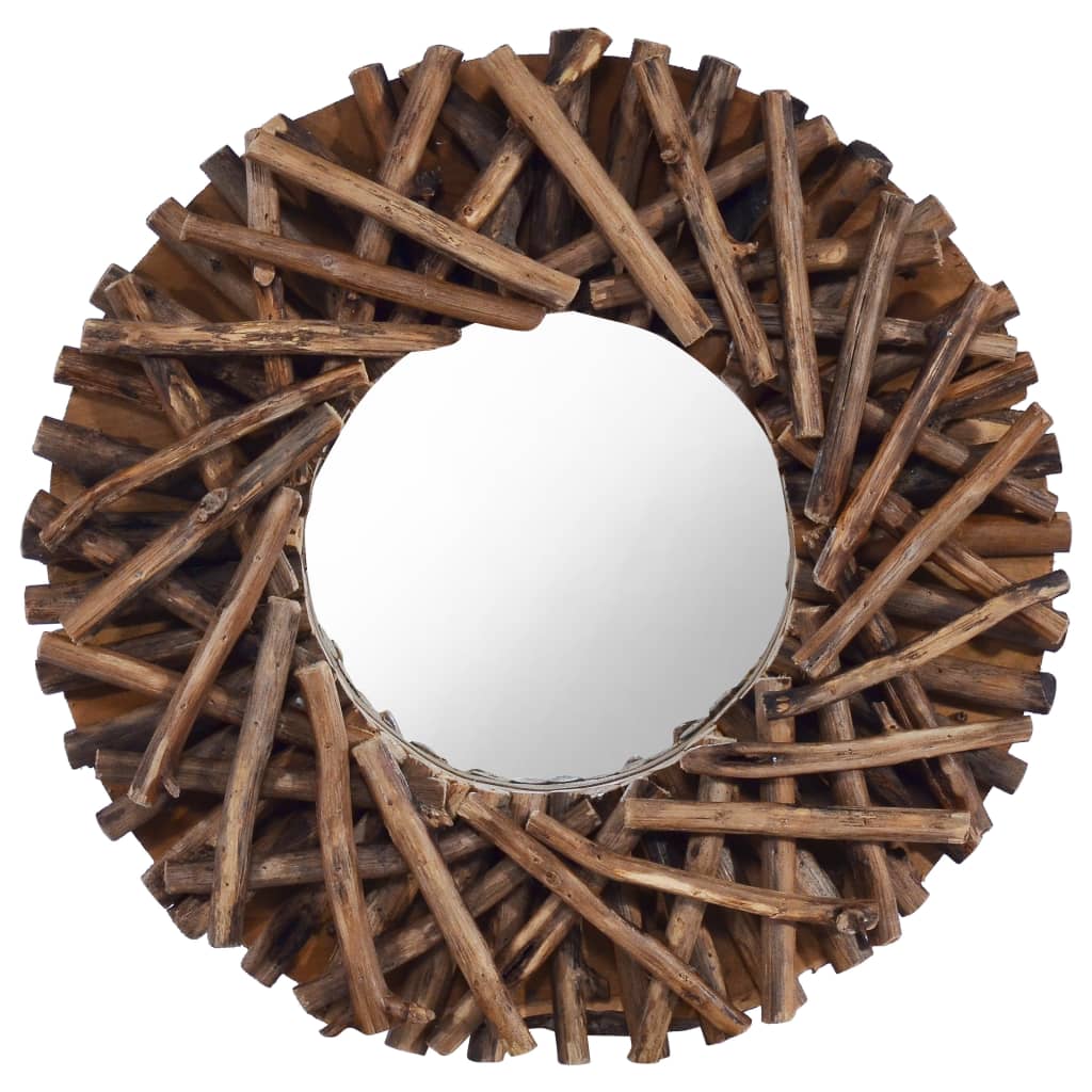 VidaXL -Wandspiegel um 40 cm Teakholz Holz