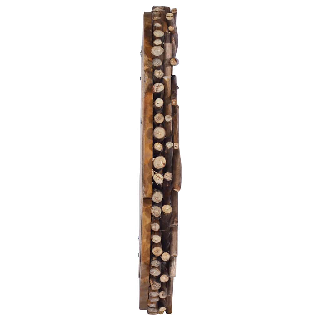 Vidaxl wandspiegel rond 60 cm teakhout