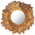 VidaXL Wandspiegel rund 40 cm Teakholz