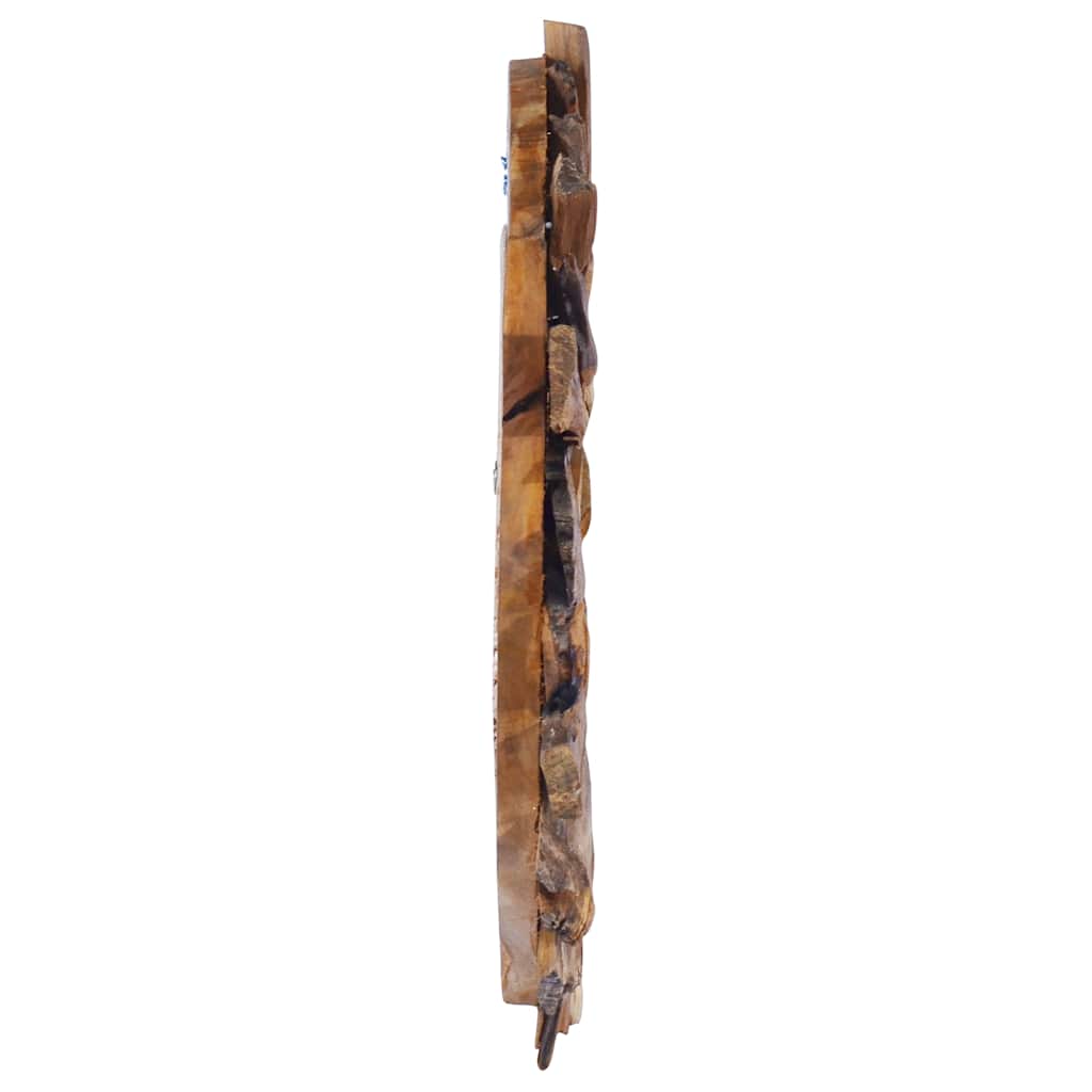 VidaXL Wandspiegel rund 40 cm Teakholz