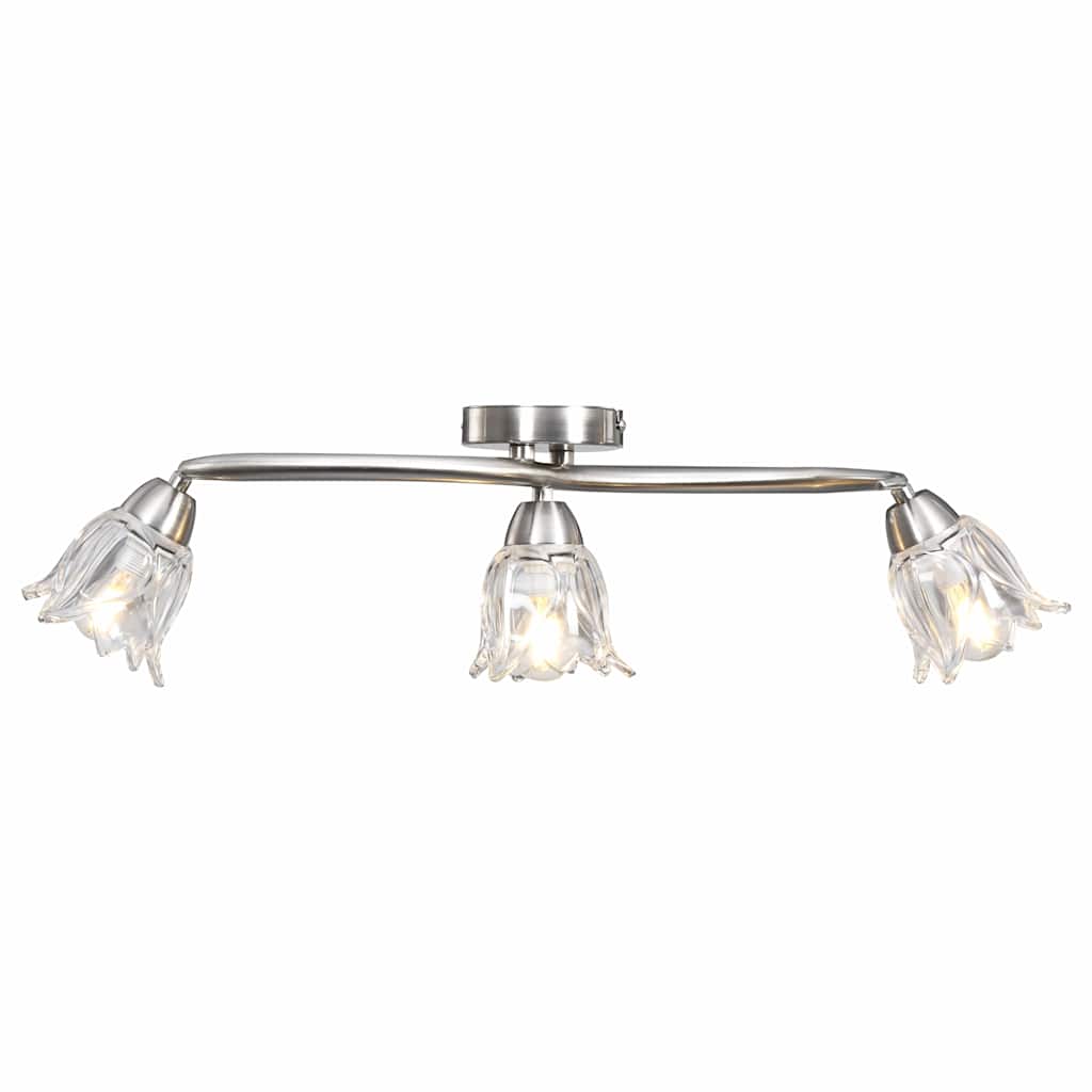 Vidaxl plafondlamp met glazen tulpvormige kappen 3xe14 transparant