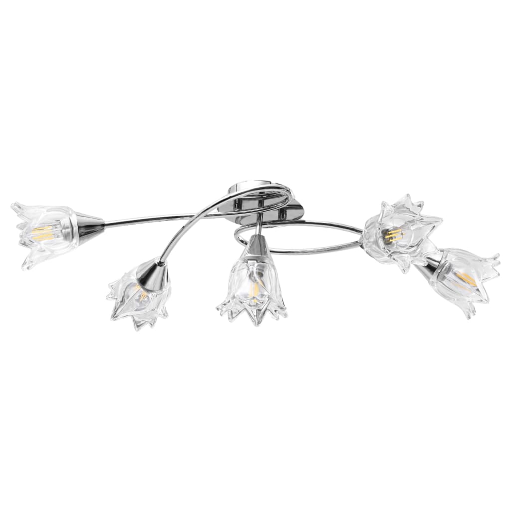 VidaXL Deckenleuchte mit tulpenförmigen Glasschirmen 5xE14 transparent