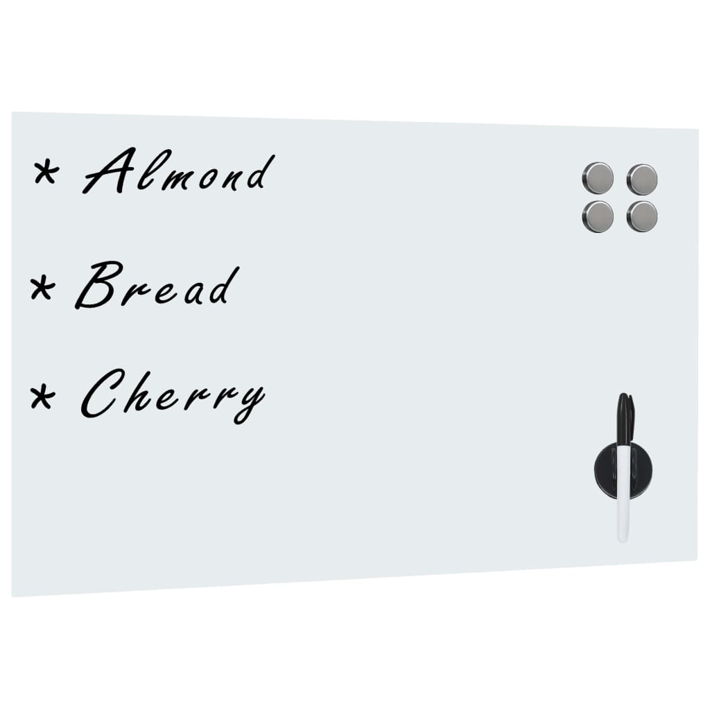 VidaXL Magnettafel zur Wandmontage, 50 x 30 cm, Glas