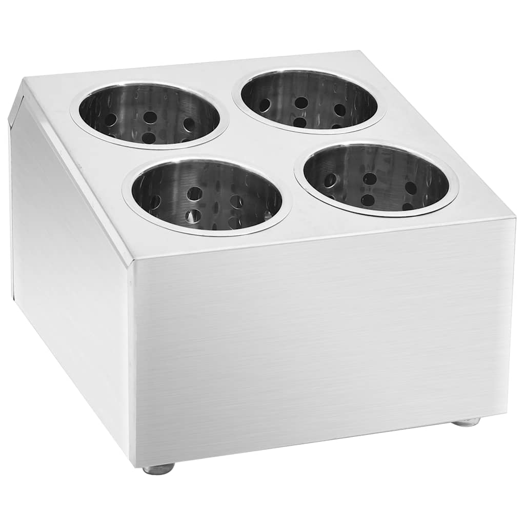 VidaXL Besteckhalter mit 4 Fächern, quadratisch, Edelstahl