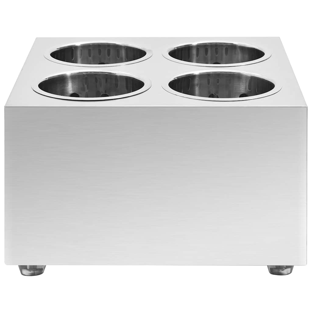 VidaXL Besteckhalter mit 4 Fächern, quadratisch, Edelstahl