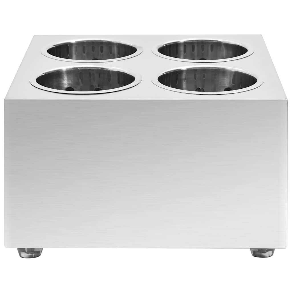 VidaXL Besteckhalter mit 4 Fächern, quadratisch, Edelstahl