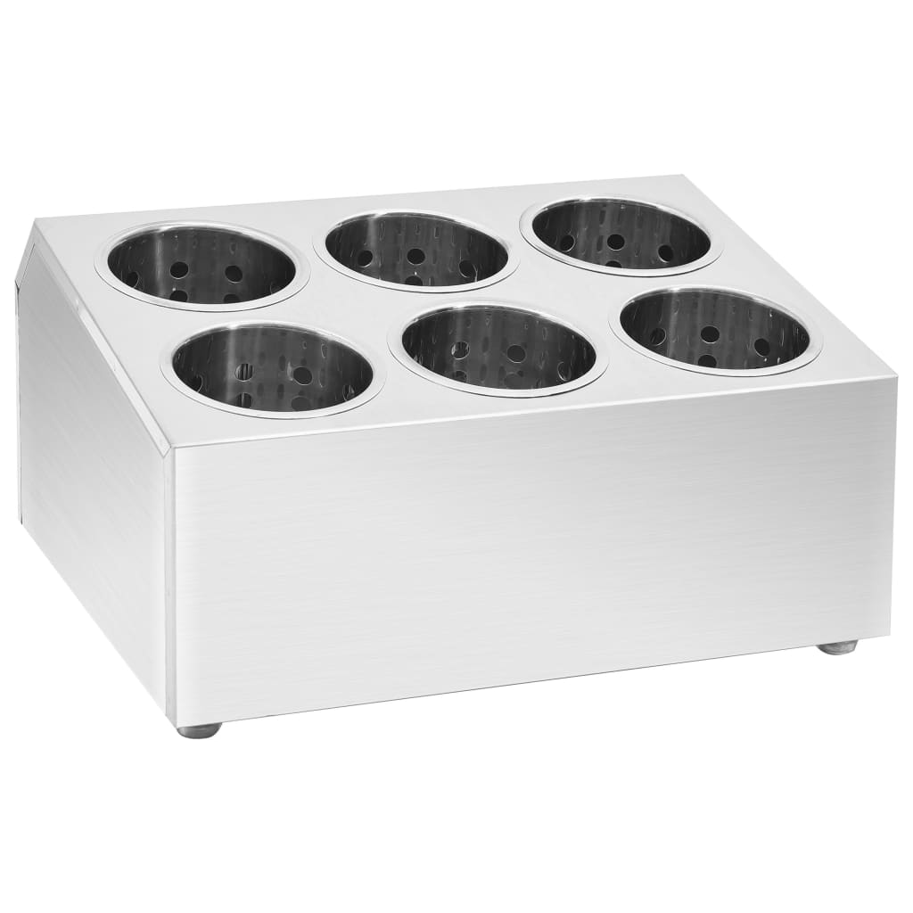 VidaXL Besteckhalter mit 6 Fächern, quadratisch, Edelstahl