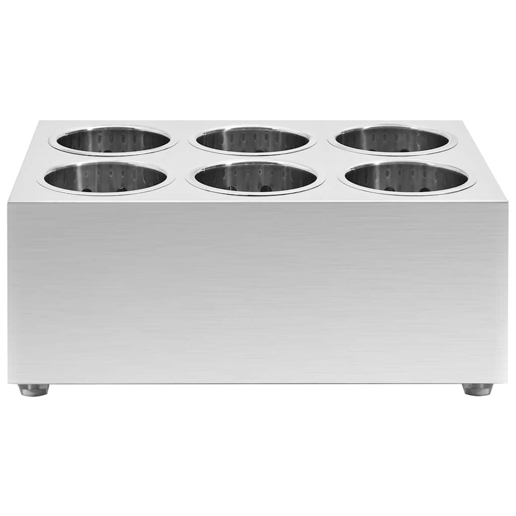 VidaXL Besteckhalter mit 6 Fächern, quadratisch, Edelstahl