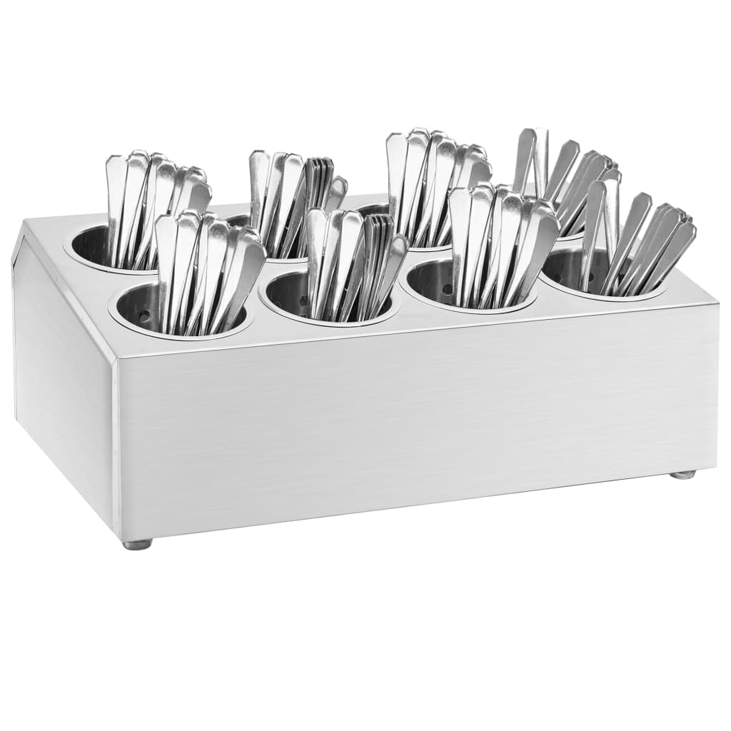 VidaXL Besteckhalter 8 Fächer Rechteckig Edelstahl