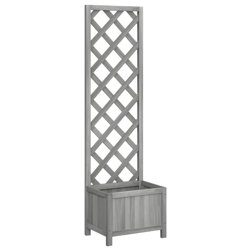 Vidaxl plantenbak met latwerk 40x30x135 cm massief vurenhout