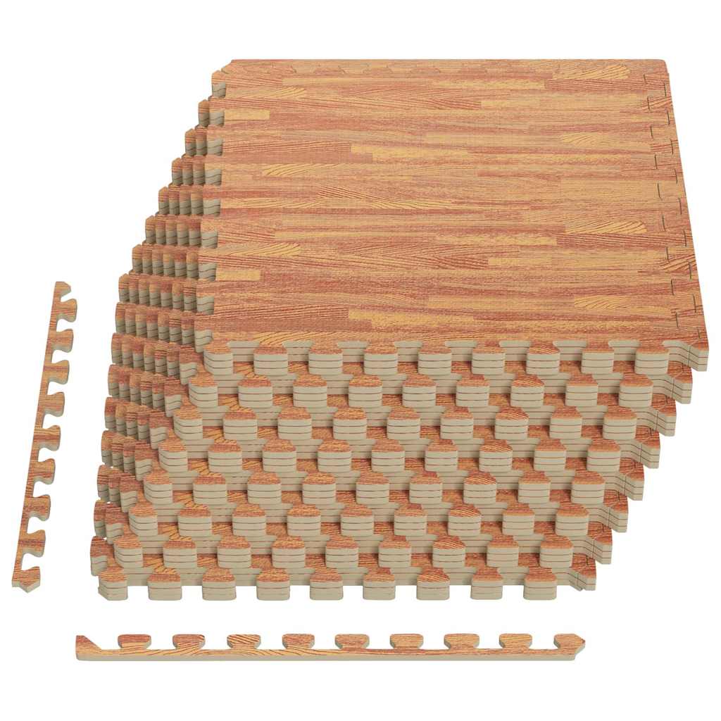 VIDAXL -Fußmatten 24 Stk. 8,64 ㎡ EVA -Schaumholz -Holzkorndruck