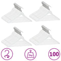 VIDAXL 100-teiliges Kleidungsschalter-Set Anti-Rutsch-Hartholz weiß