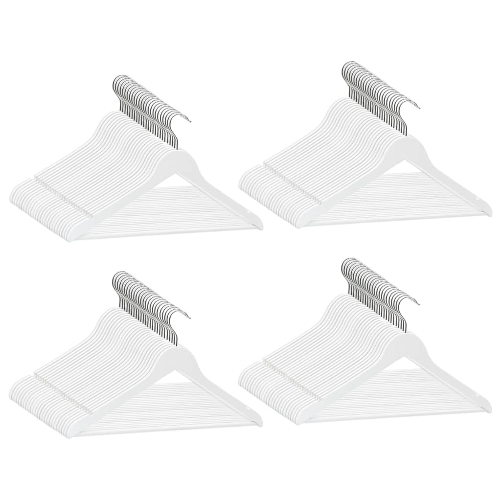 VIDAXL 100-teiliges Kleidungsschalter-Set Anti-Rutsch-Hartholz weiß