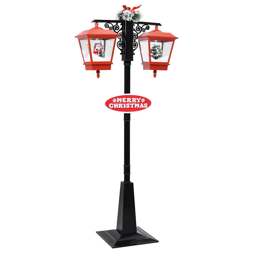 Vidaxl straatlantaarn met kerstman 81x40x188 cm pvc zwart en rood