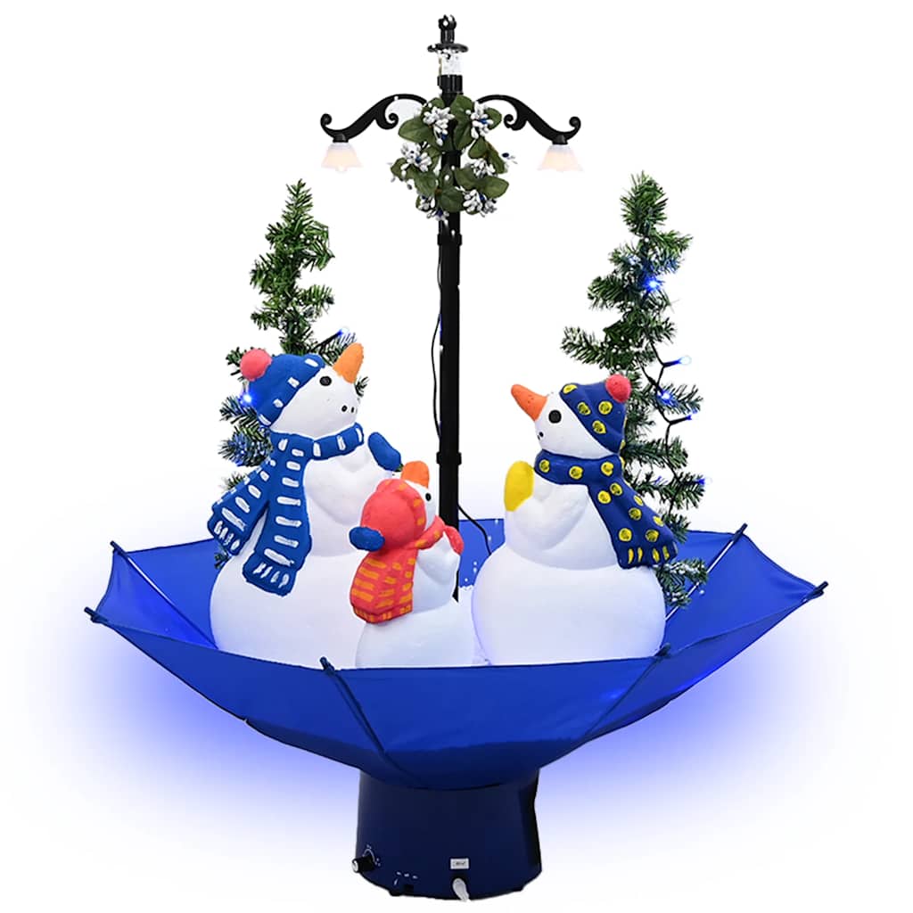 Vidaxl kerstboom sneeuwend met paraplubasis 75 cm pvc blauw