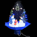 Vidaxl kerstboom sneeuwend met paraplubasis 75 cm pvc blauw