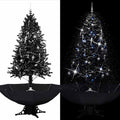 Vidaxl kerstboom sneeuwend met paraplubasis 190 cm pvc zwart