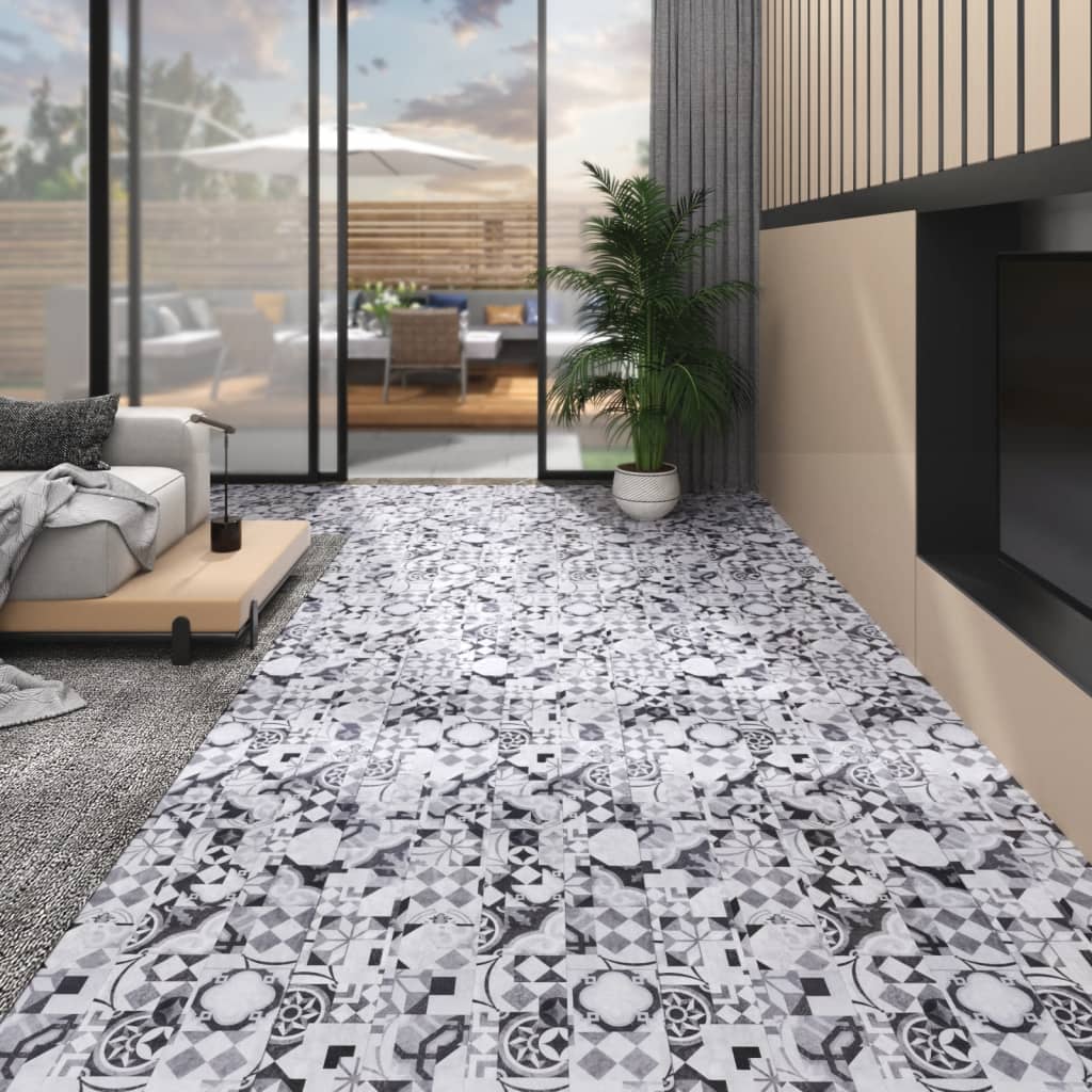 Vidaxxl Dielen selbstklebend 5,02 m² 2 mm PVC Graumuster