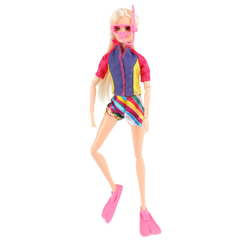 Toi-toys lauren deluxe tienerpop duikster met glitter dolfijn
