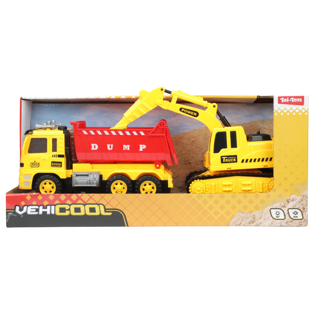 Toi-toys kiepwagen met graafmachine