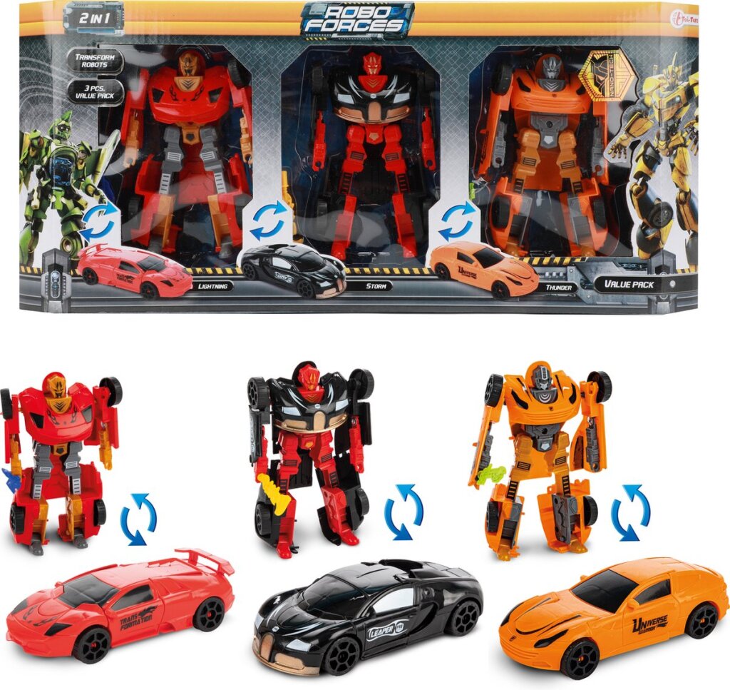 Toi-toys roboforces transformeer auto robot, 3st.