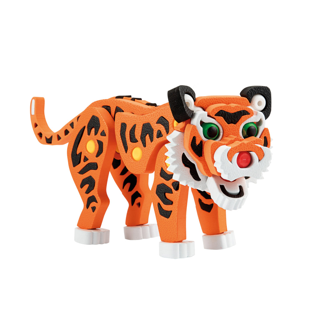Toi-Toys 3D-Puzzle Tiger Junior, 31,5 cm, Schaumstoff, orange, 121 Teile