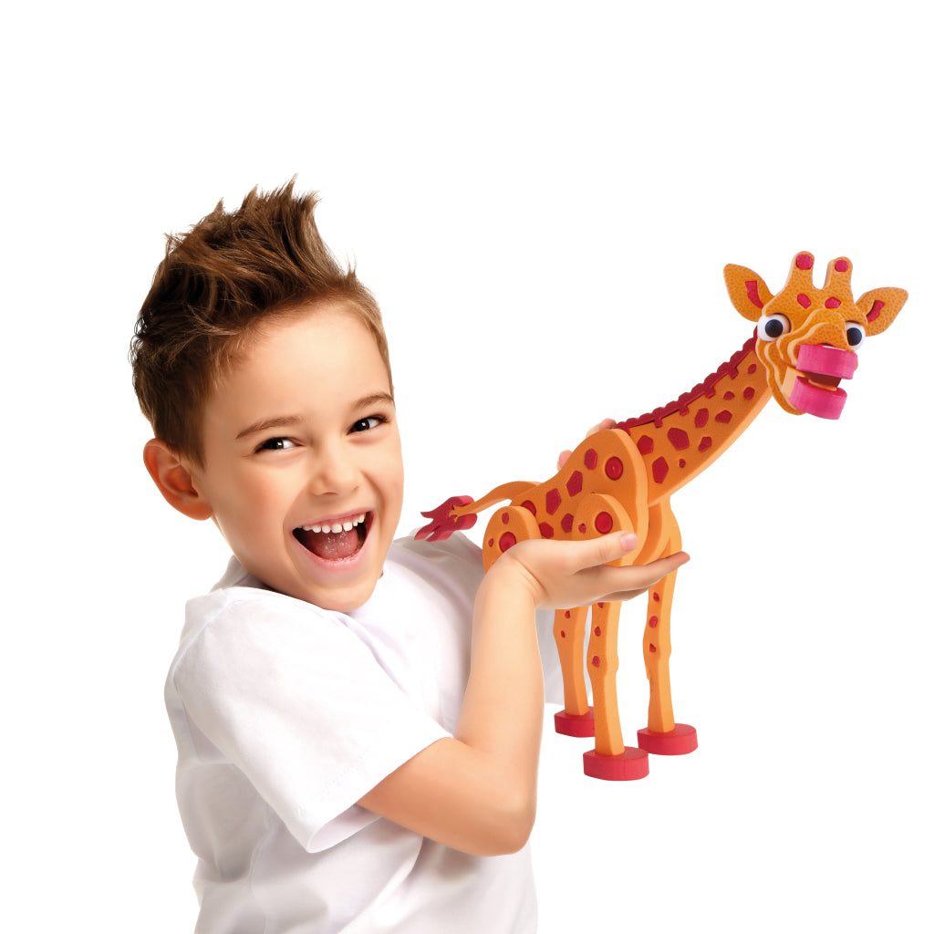Toi-Toys 3D-Puzzle Giraffe Junior, 31,5 cm, Schaumstoff, orange, 104 Teile