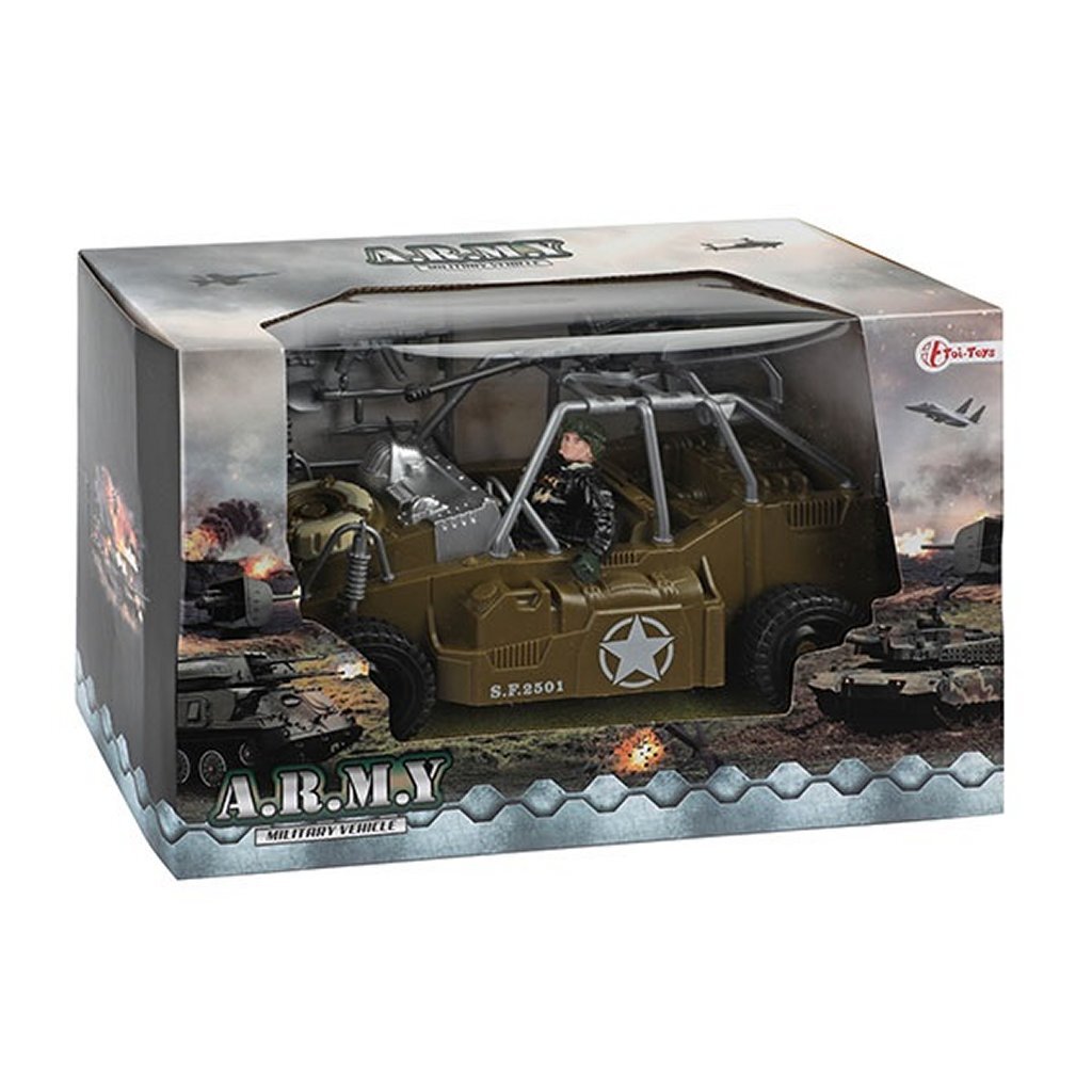 Toi-toys militaire soldier force jeep met wapens