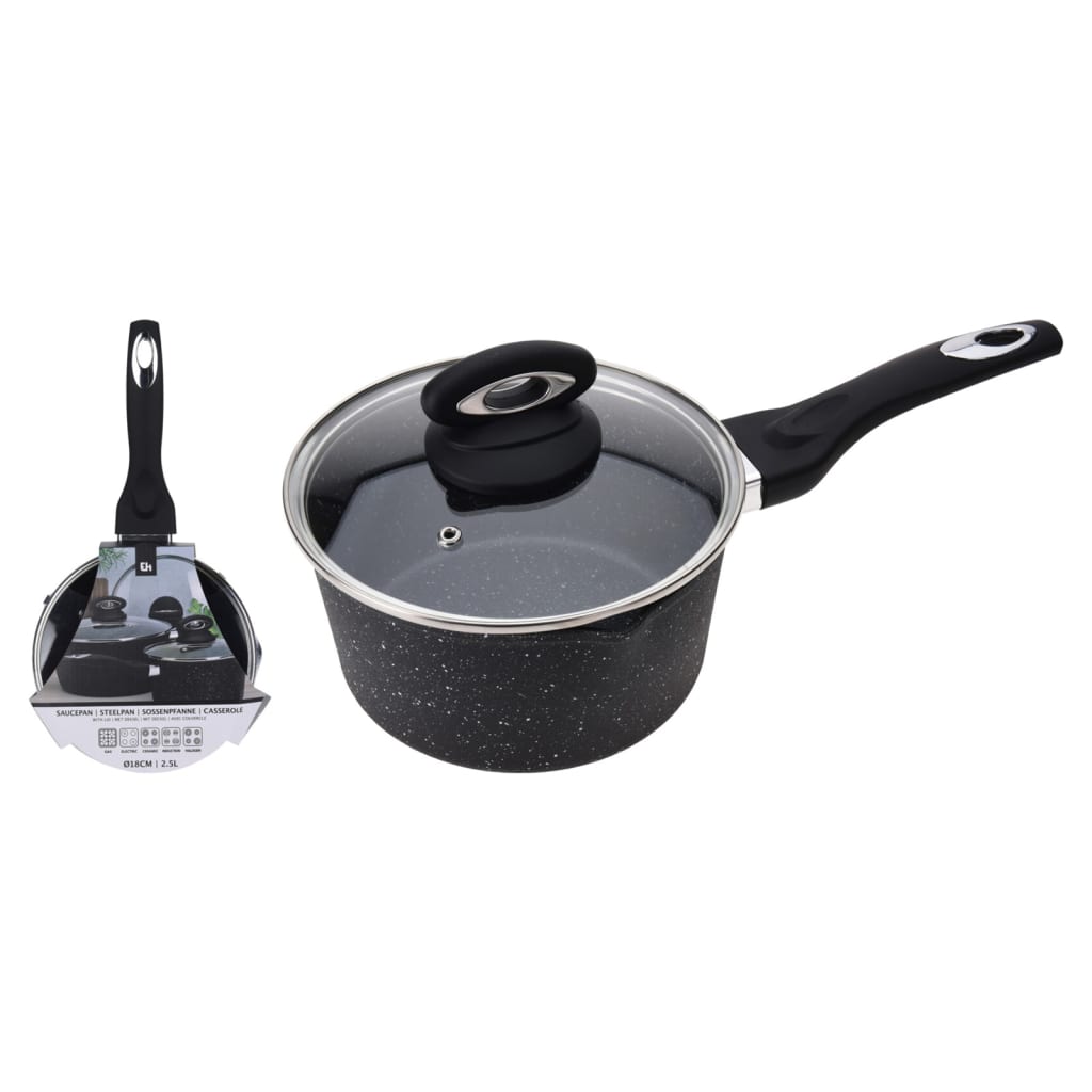 Excellent Houseware Stielkasserolle 18 cm aus geschmiedetem Aluminium