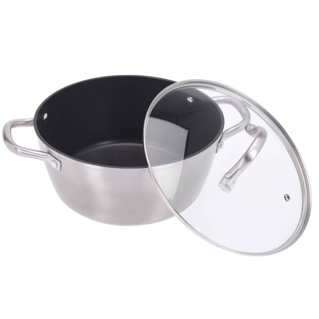 Excellent Houseware Pfanne 24 cm + Glasdeckel