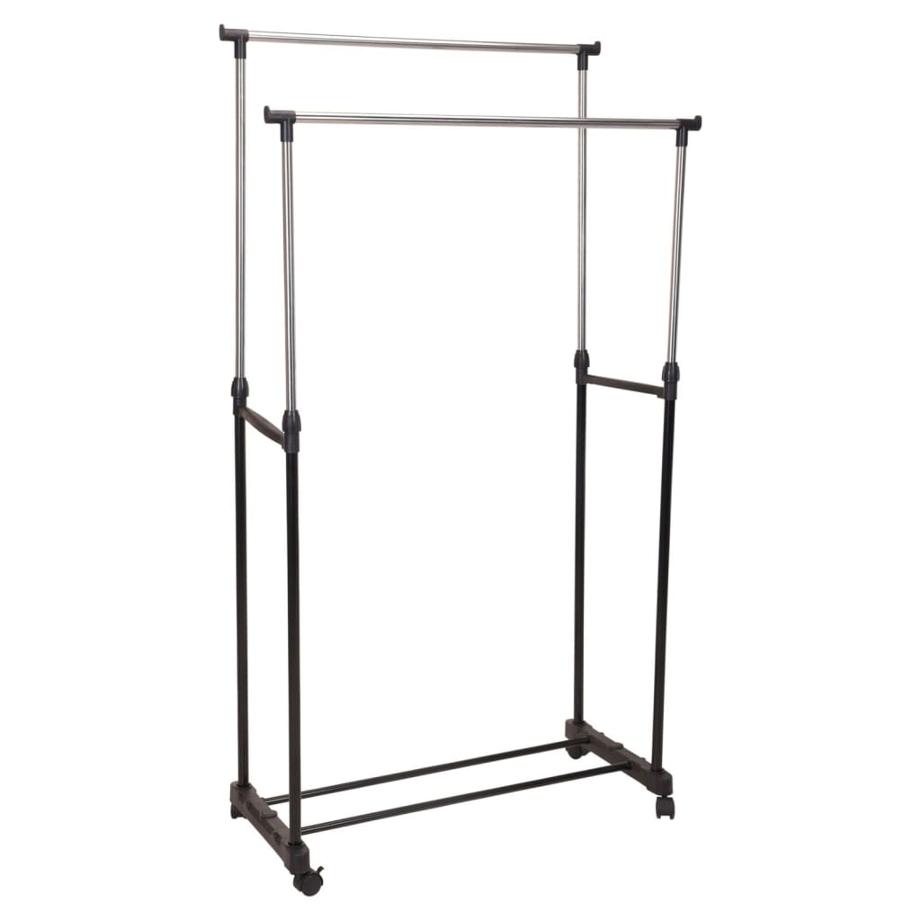 Kleiderständer von Storage Solutions mit Rollen, doppelt, 80 x 42 x (90–160) cm