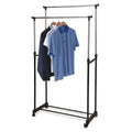Kleiderständer von Storage Solutions mit Rollen, doppelt, 80 x 42 x (90–160) cm